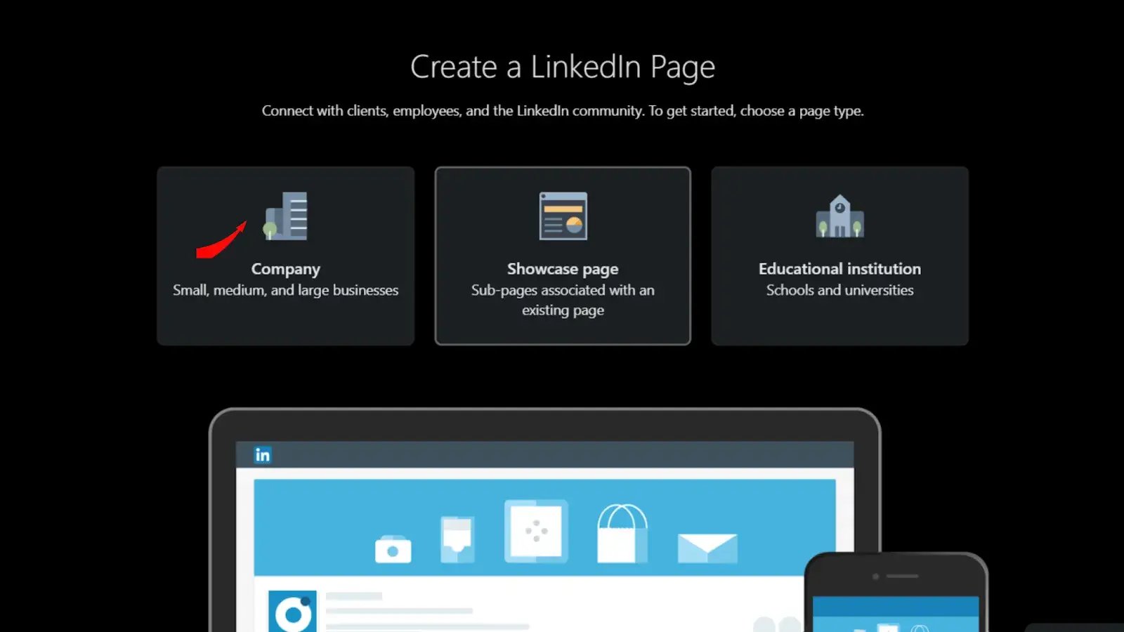 Ceate a LinkedIn page