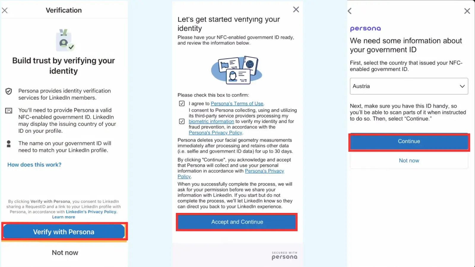 Screenshot showing interface of Persona.