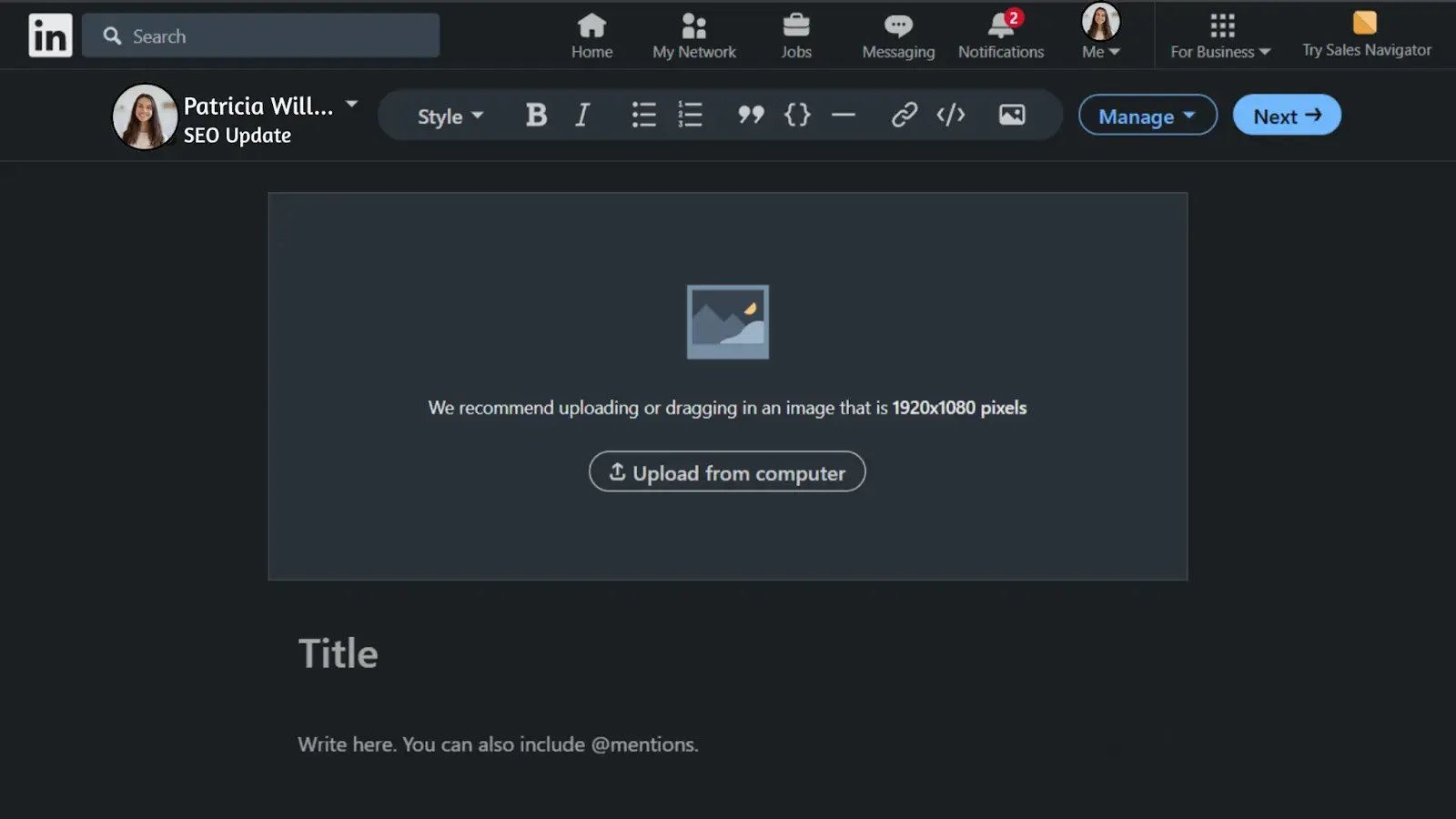 Writing the article