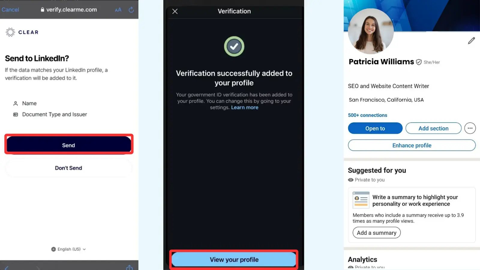 Successful verification