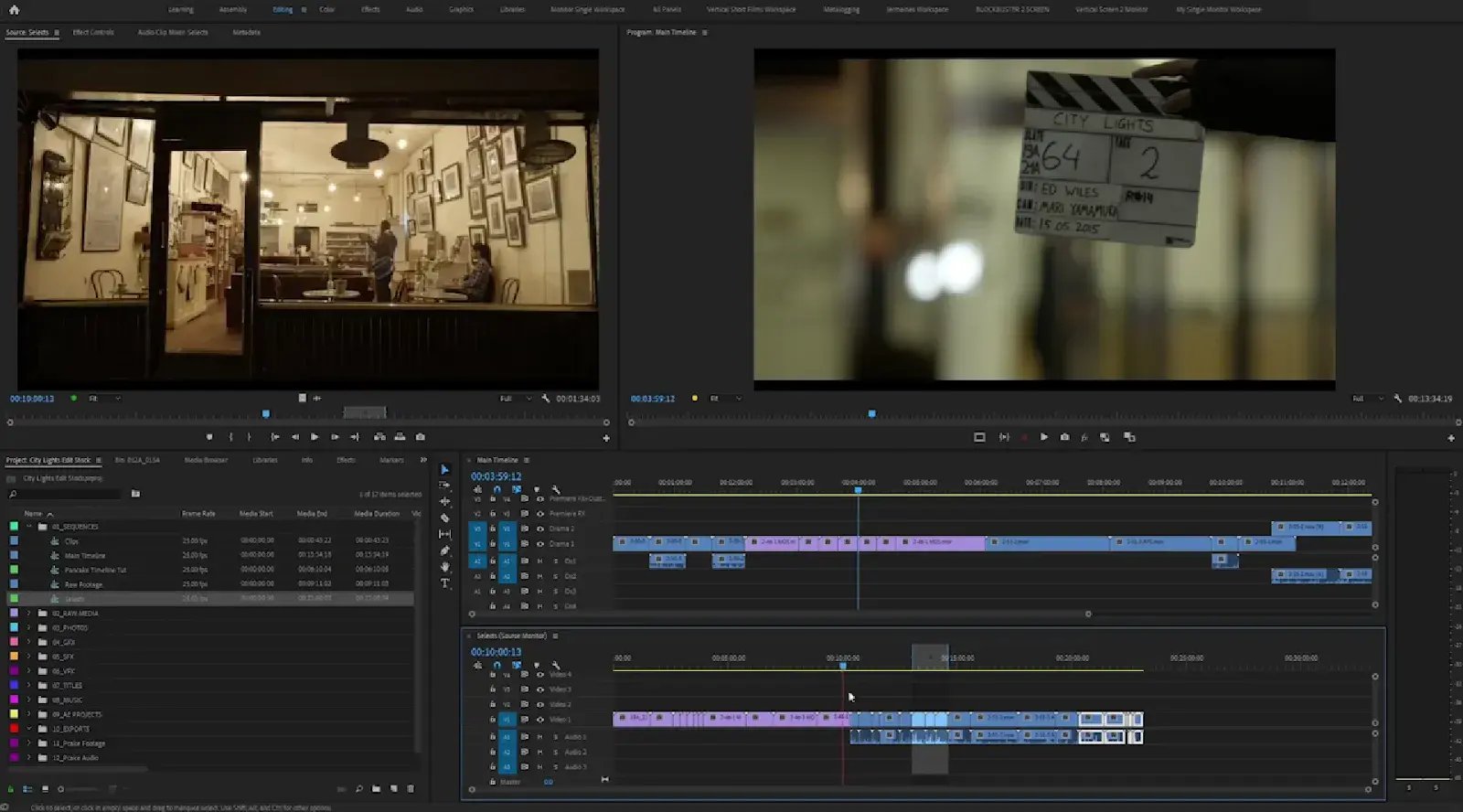Vertical video editing workspace