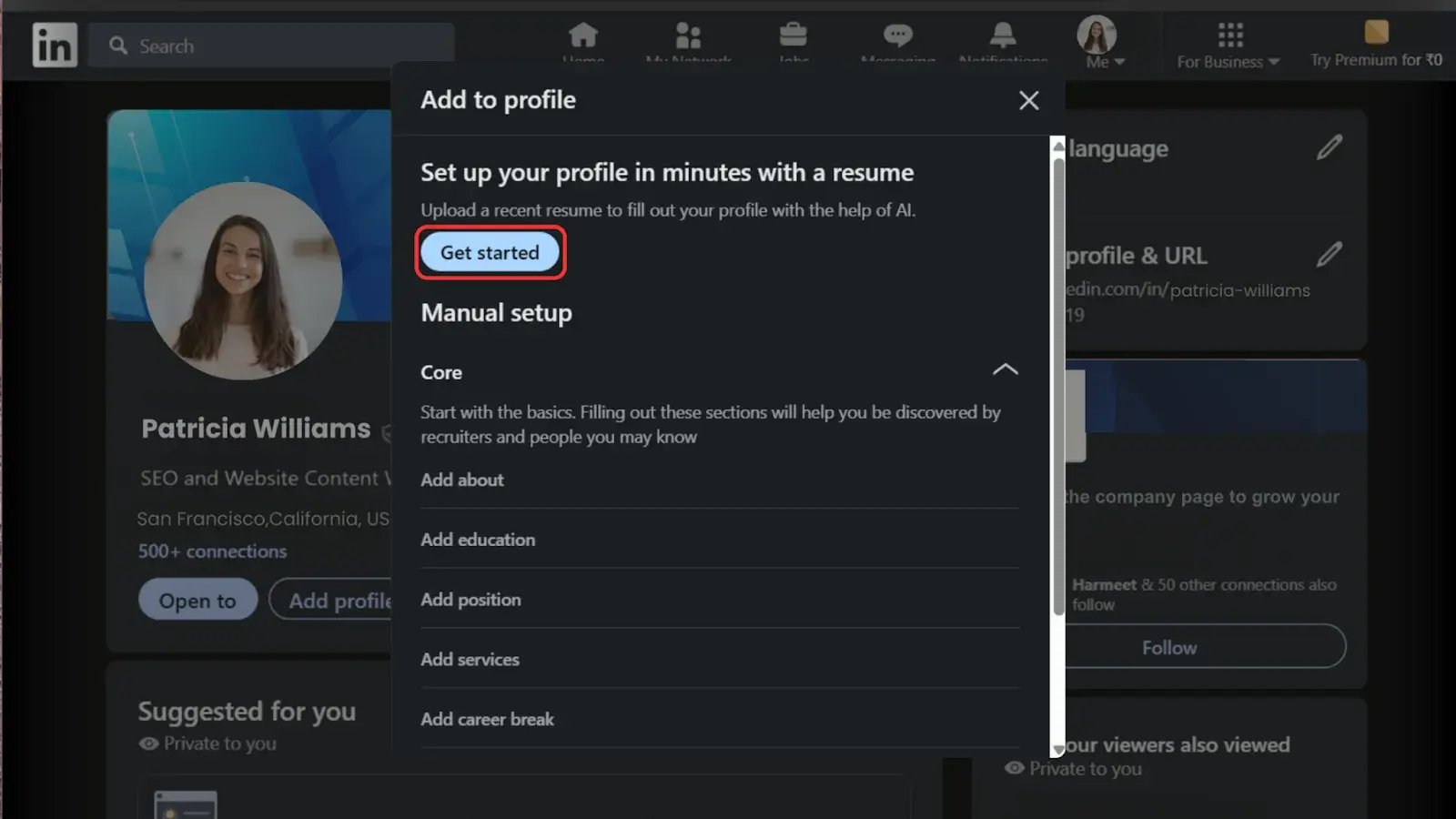 Ai assisted resume upload