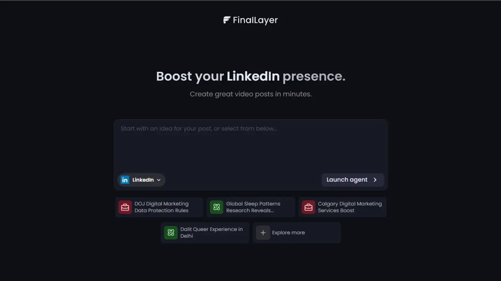 FinalLayer: LinkedIn post generator