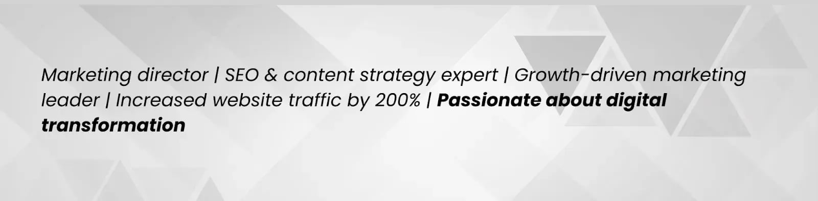 LinkedIn headline example