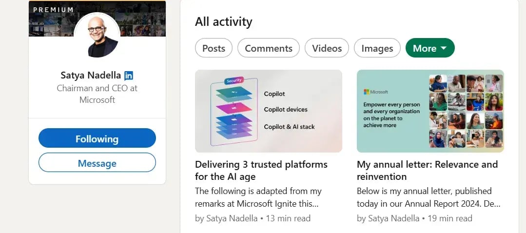 LinkedIn Long Form Content
