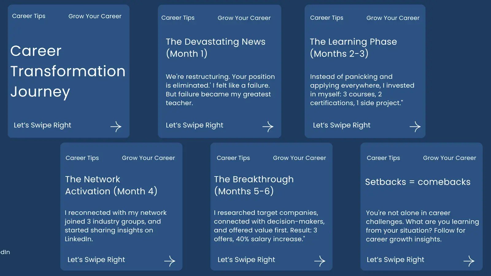 Example of storytelling carousels.