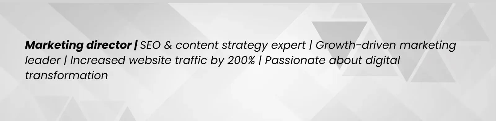 LinkedIn headline example
