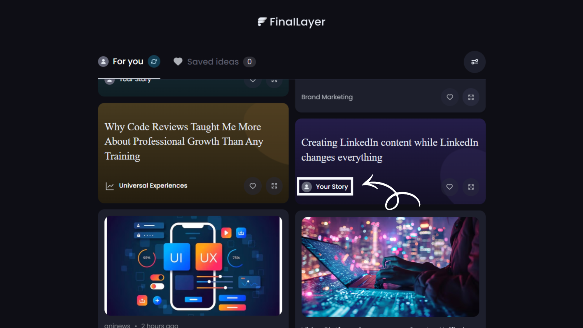 Preview of My Story Option