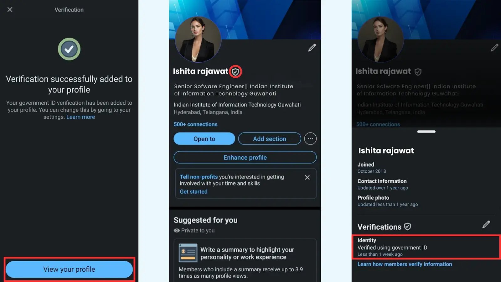 Successful verification.