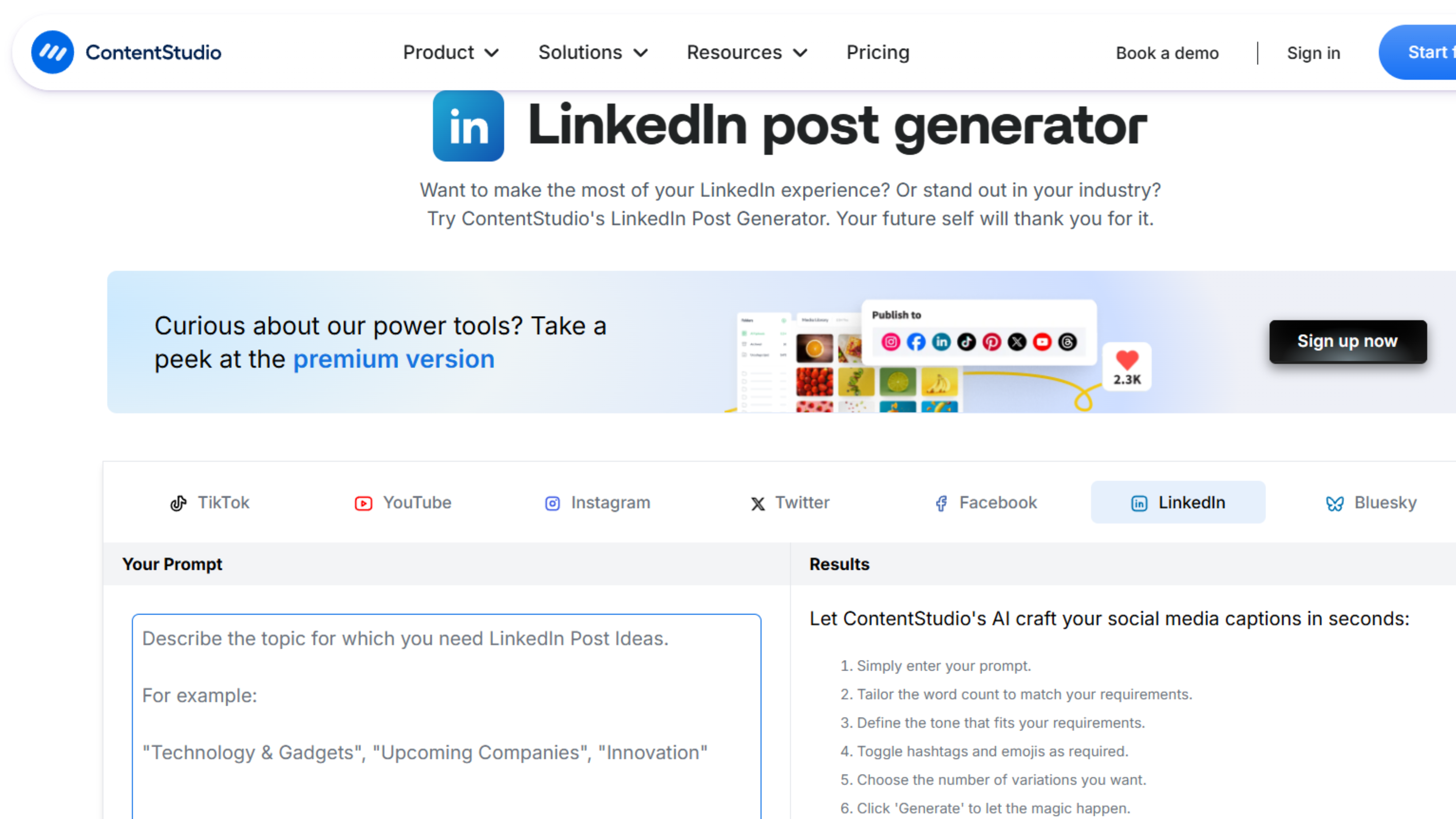 Content Studio Content Studio dashboard preview