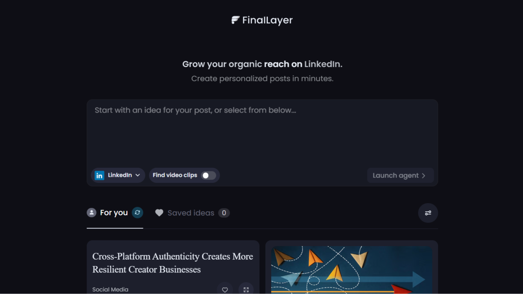 Preview of our LinkedIn Post Generator