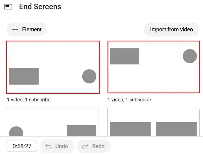 Templates of End screen