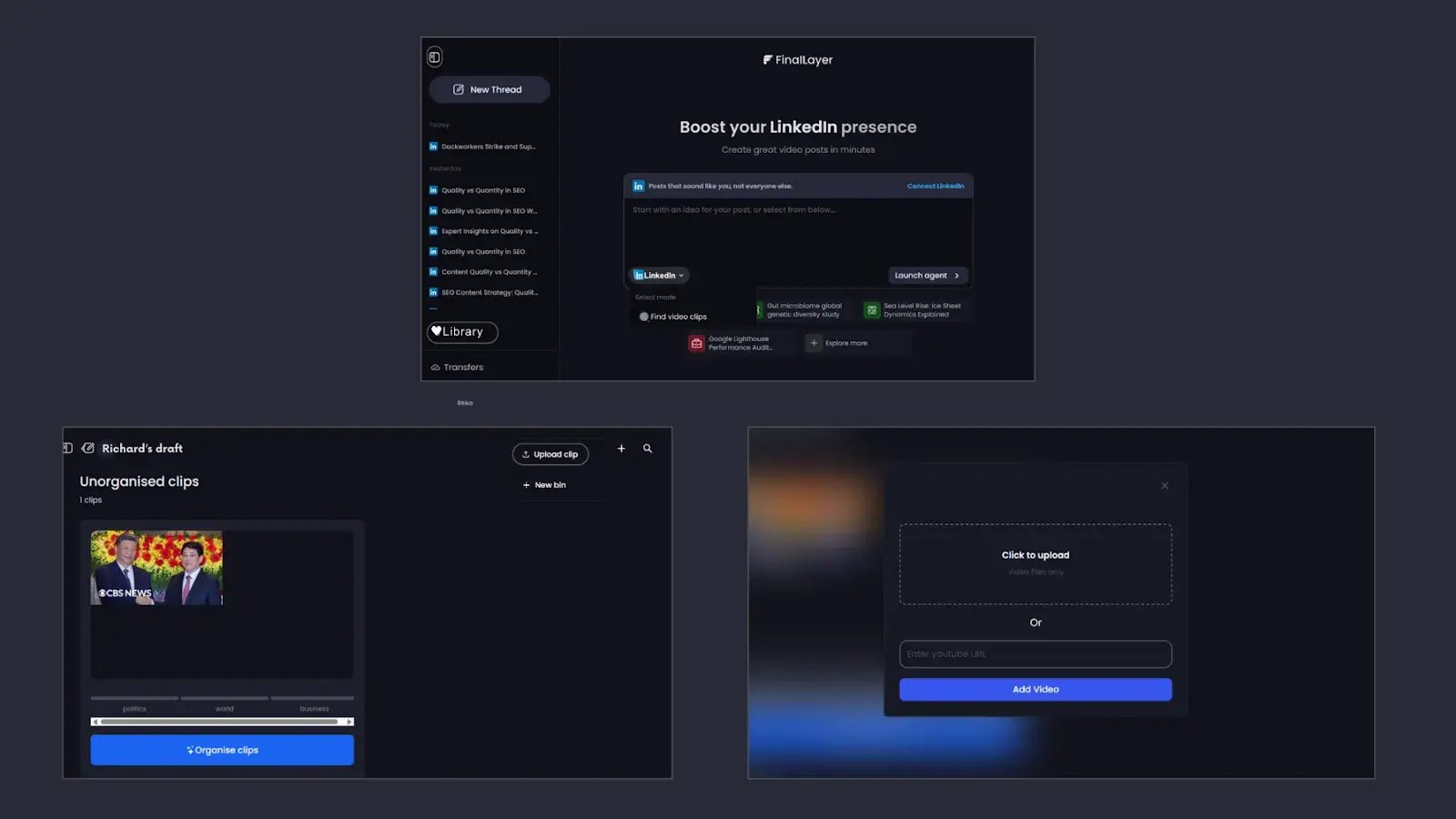 Upload your video to FinalLayer.